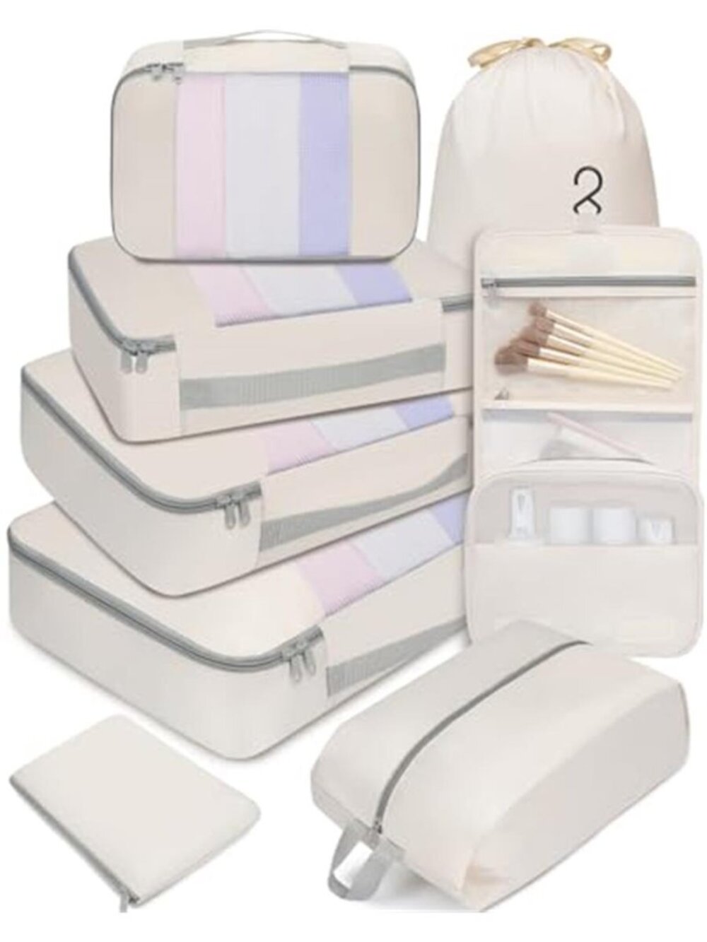 Travel Packing Cubes Set Luggage Organizer Suitcase Storage Bags Travel Gear